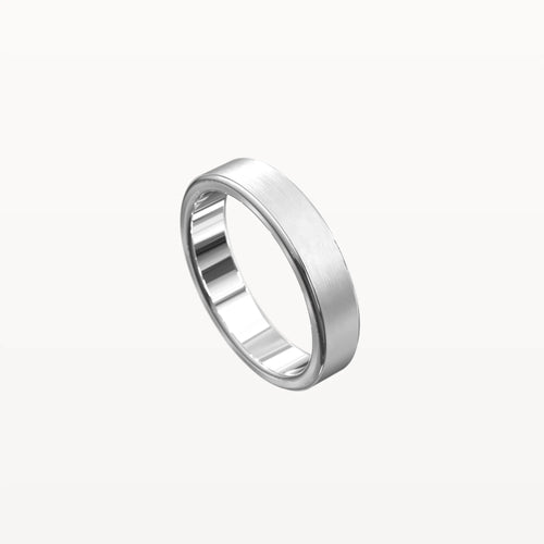 Classic Brushed Flat Band with Polished Edges
