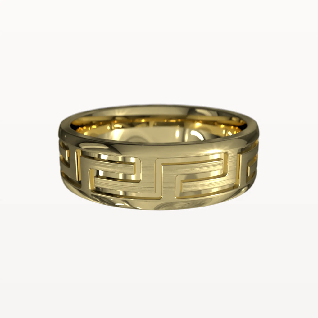 Brushed Greek Key Pattern Band