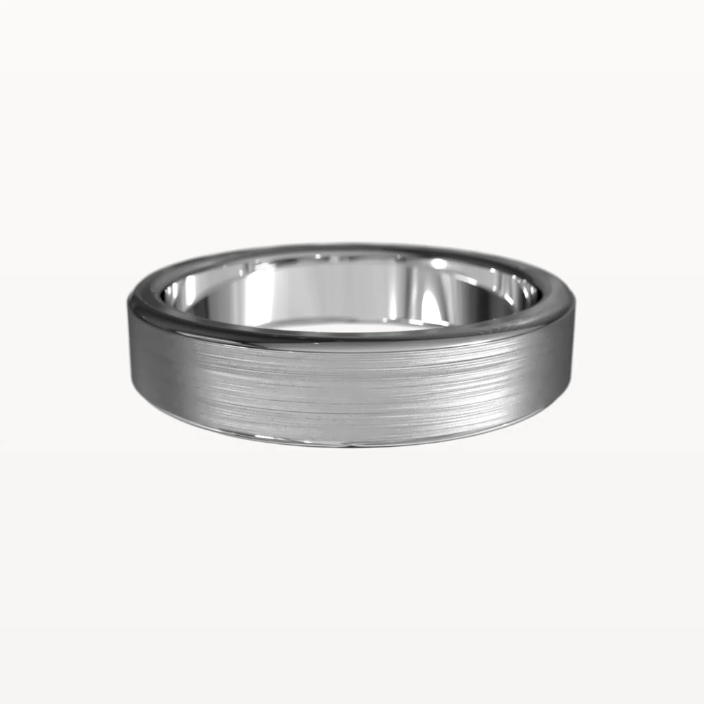Classic Brushed Flat Band with Polished Edges - Eden & Co