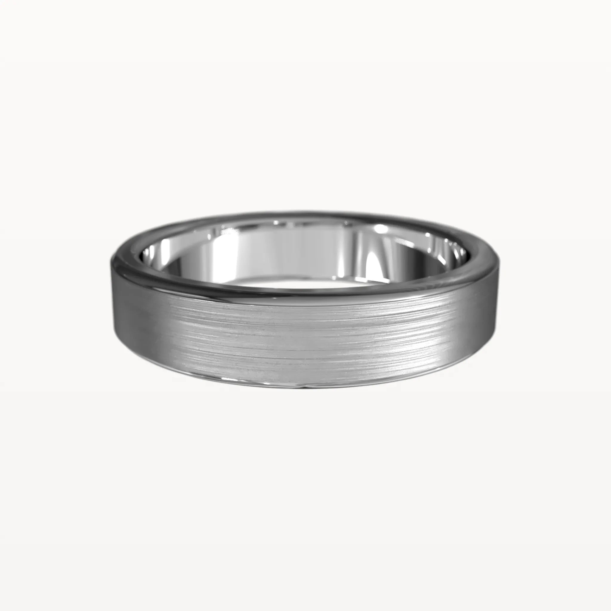Classic Brushed Flat Band with Polished Edges - Eden & Co
