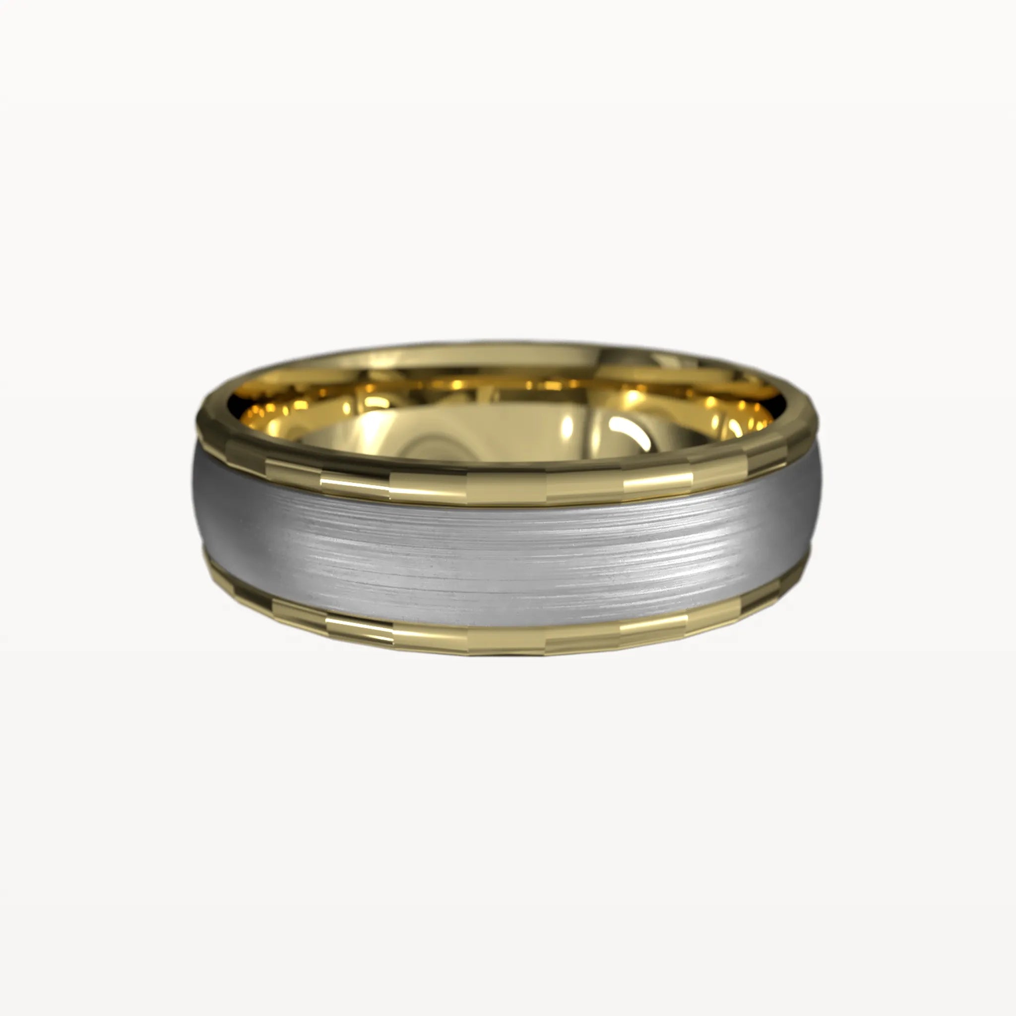 Facet Polished Edge Centre-Brushed Band - Eden & Co