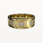 Geometric Square-Set Diamond Band