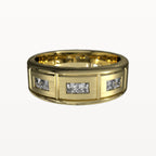 Half Round Princess Cut Trio Diamond Band