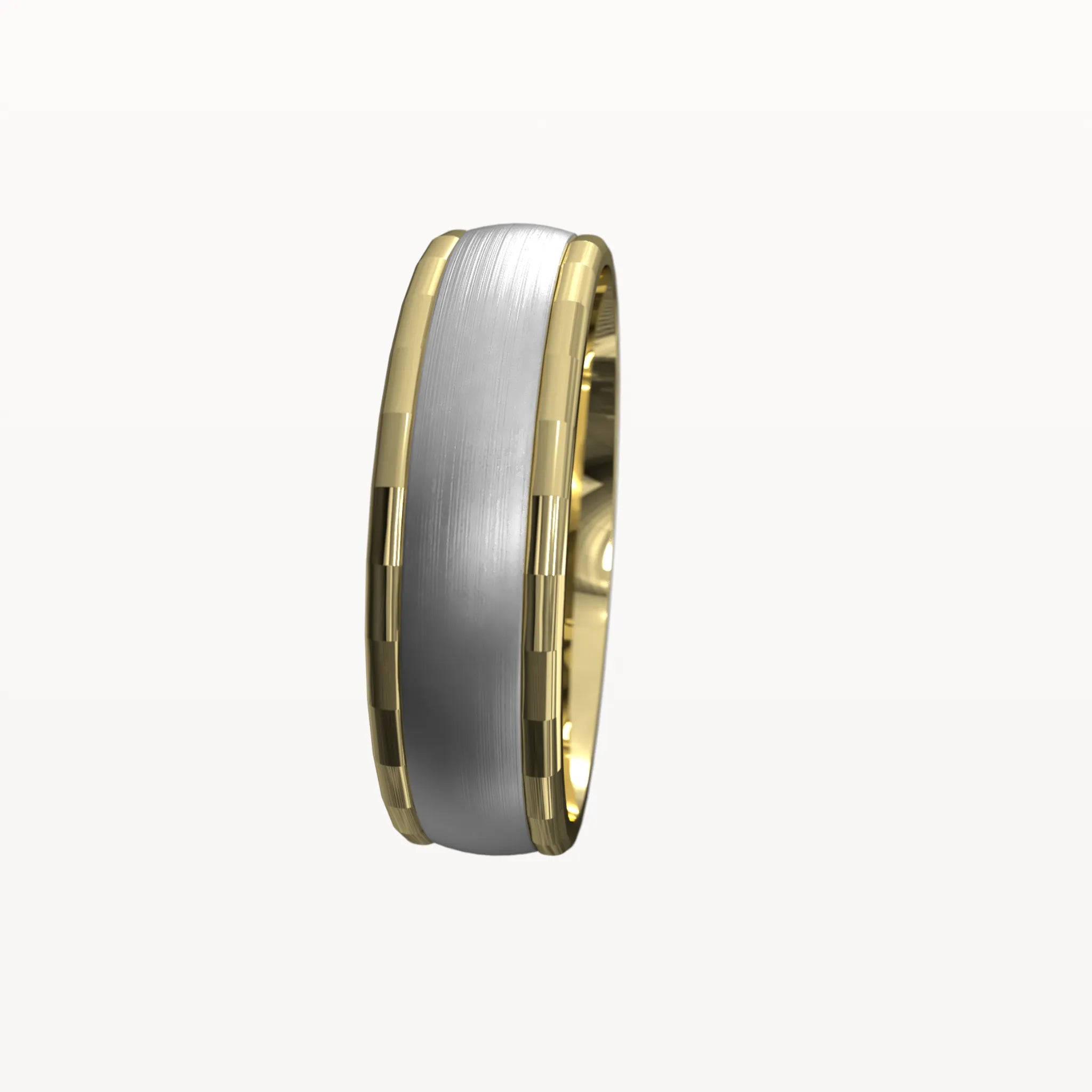 Facet Polished Edge Centre-Brushed Band - Eden & Co