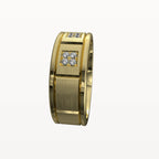 Geometric Square-Set Diamond Band