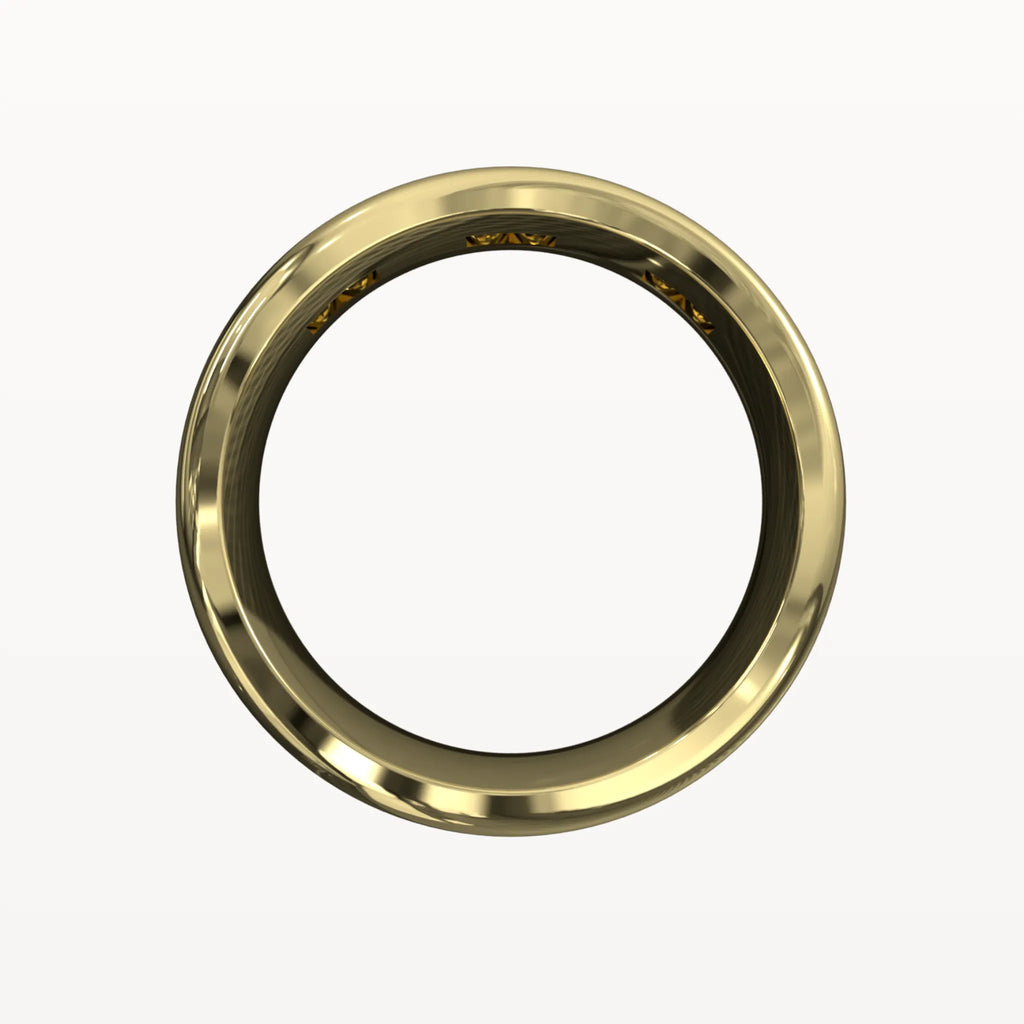 Half Round Princess Cut Trio Diamond Band
