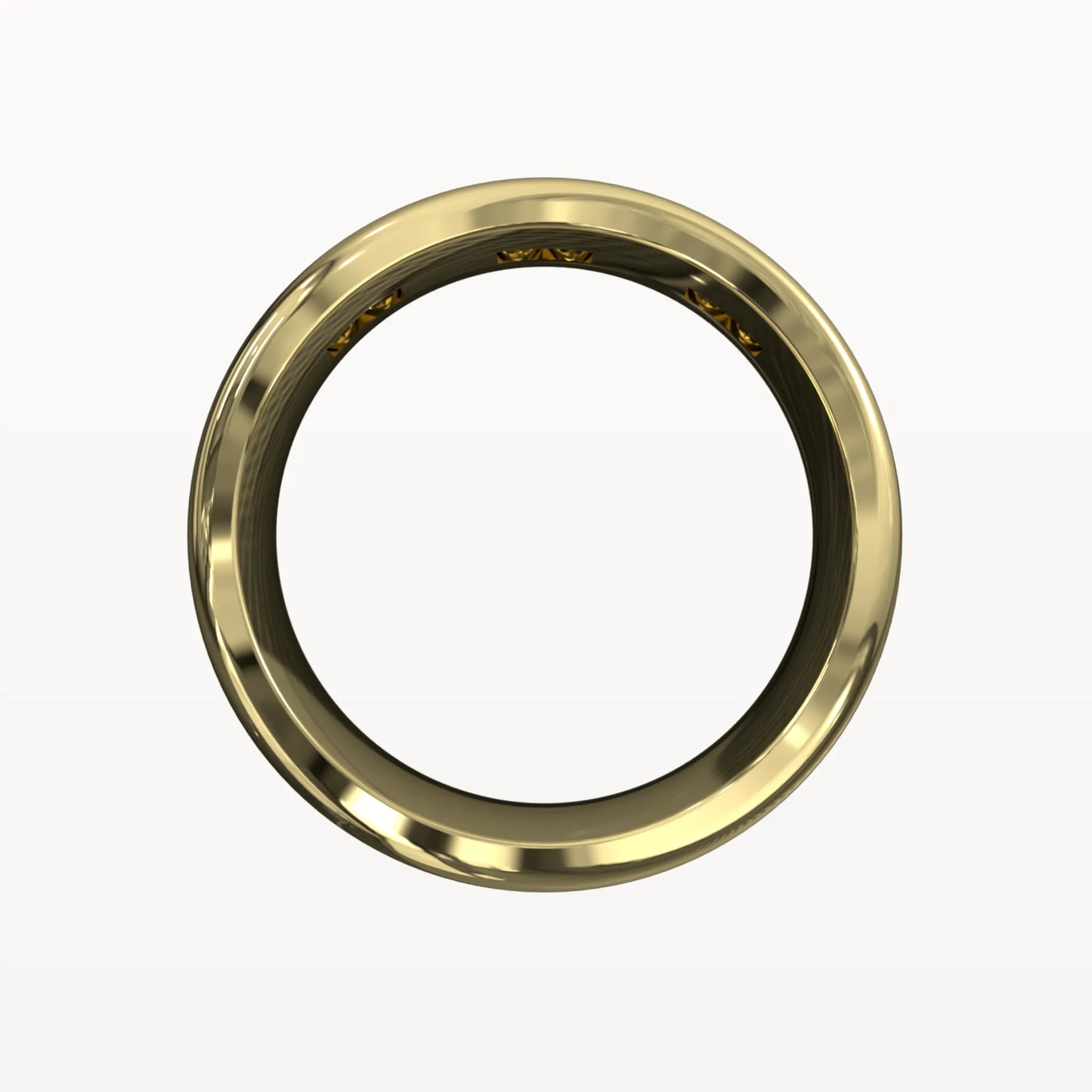 Half Round Princess Cut Trio Diamond Band