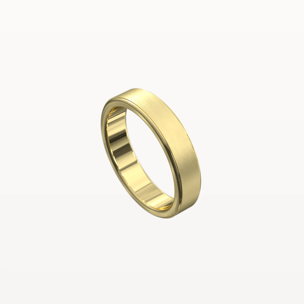 Classic Brushed Flat Band with Polished Edges - Eden & Co