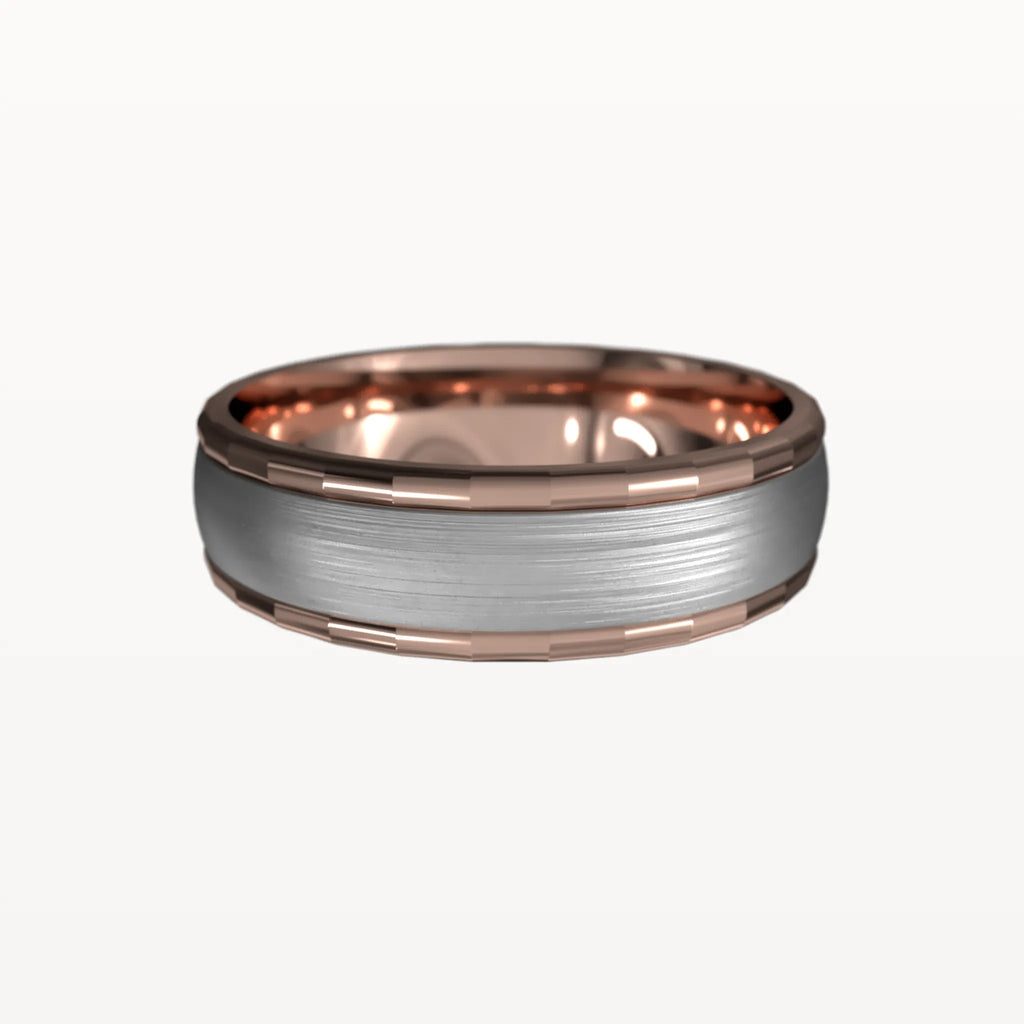 Facet Polished Edge Centre-Brushed Band - Eden & Co
