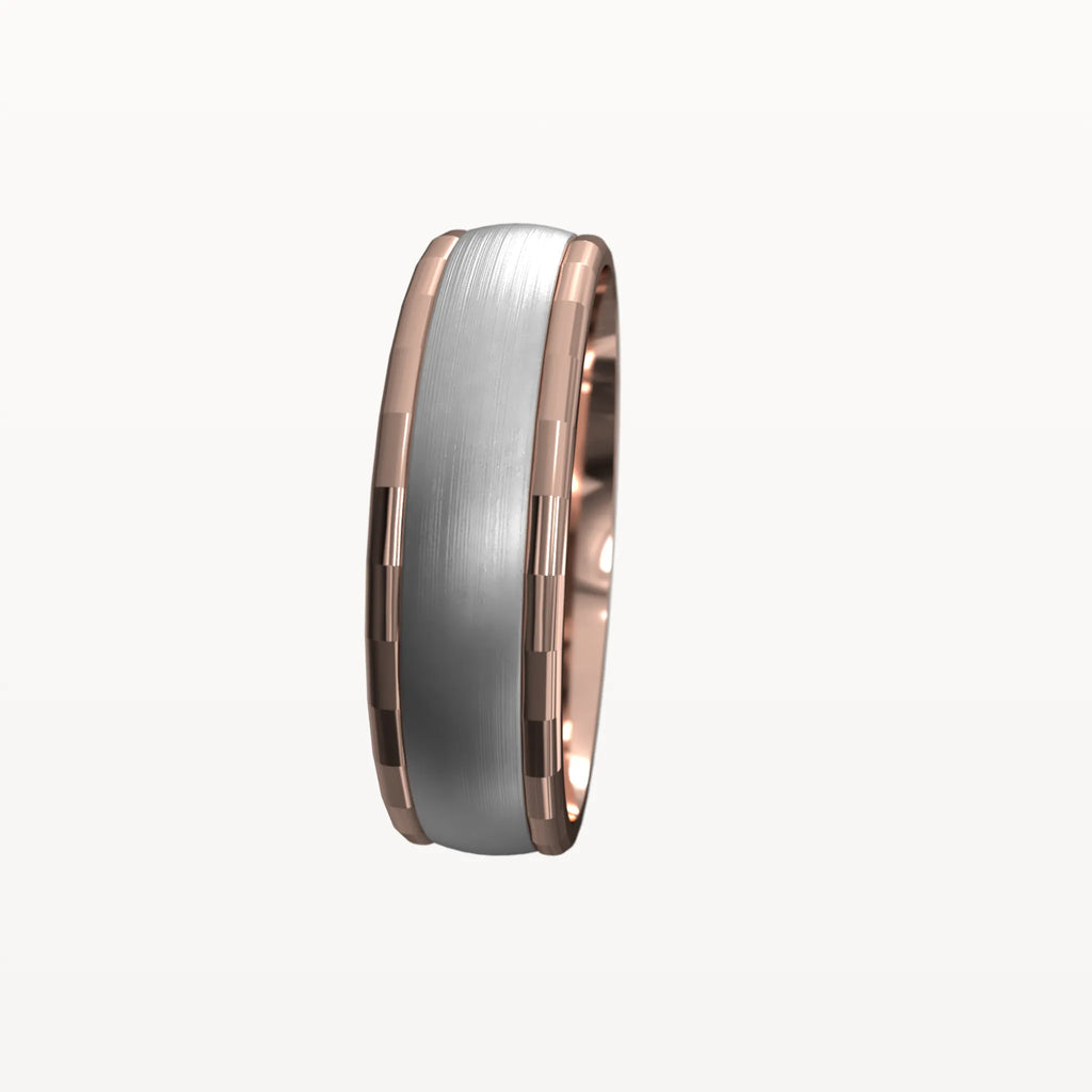 Facet Polished Edge Centre-Brushed Band - Eden & Co