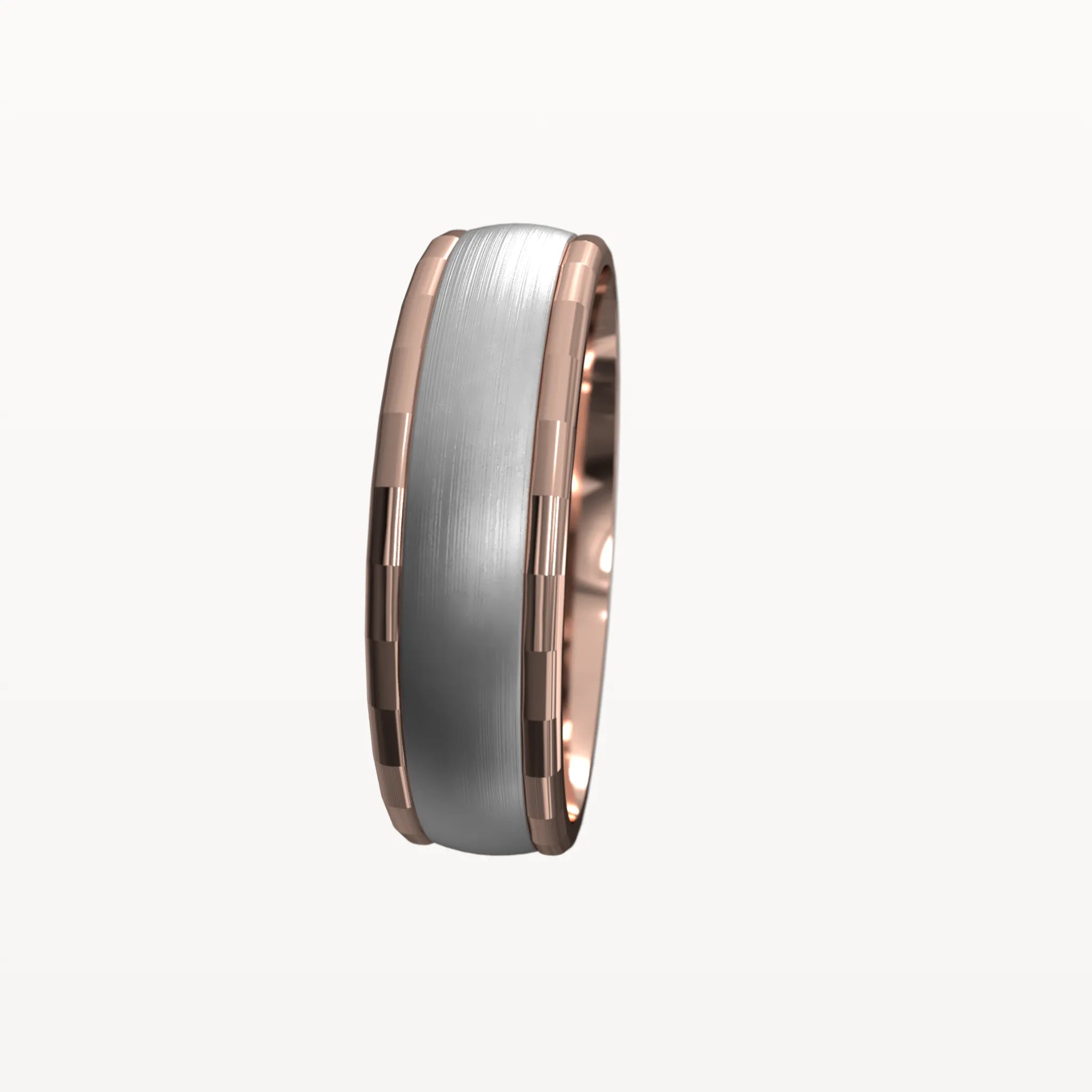 Facet Polished Edge Centre-Brushed Band - Eden & Co