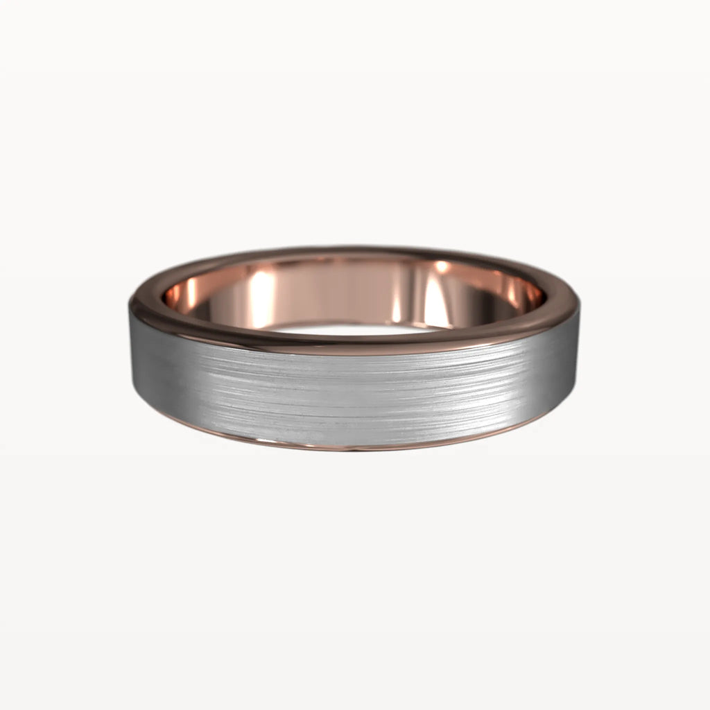 Classic Brushed Flat Band with Polished Edges - Eden & Co