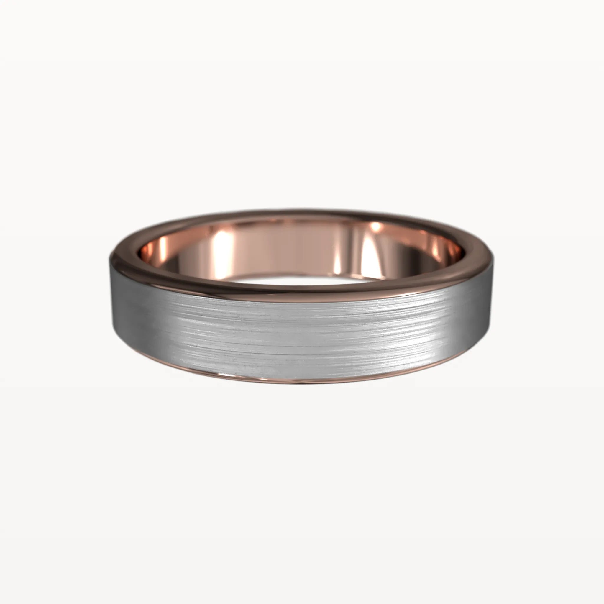 Classic Brushed Flat Band with Polished Edges - Eden & Co