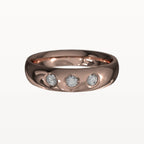 Half Round Trio Flush Set Diamond Band - Eden & Co