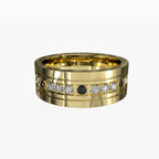 Polished Edge Contrast Diamond Band