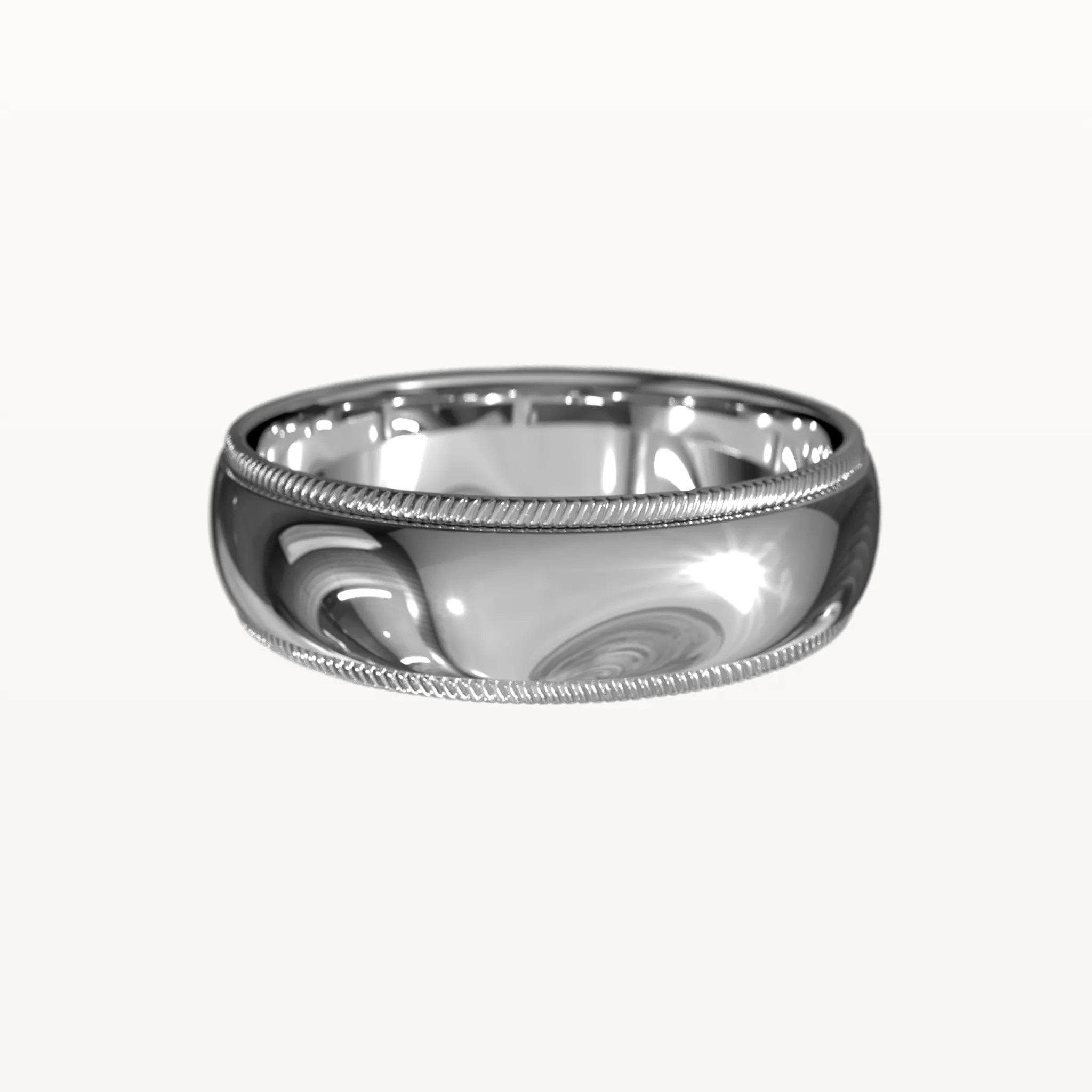 Polished Milgrain Edged Band