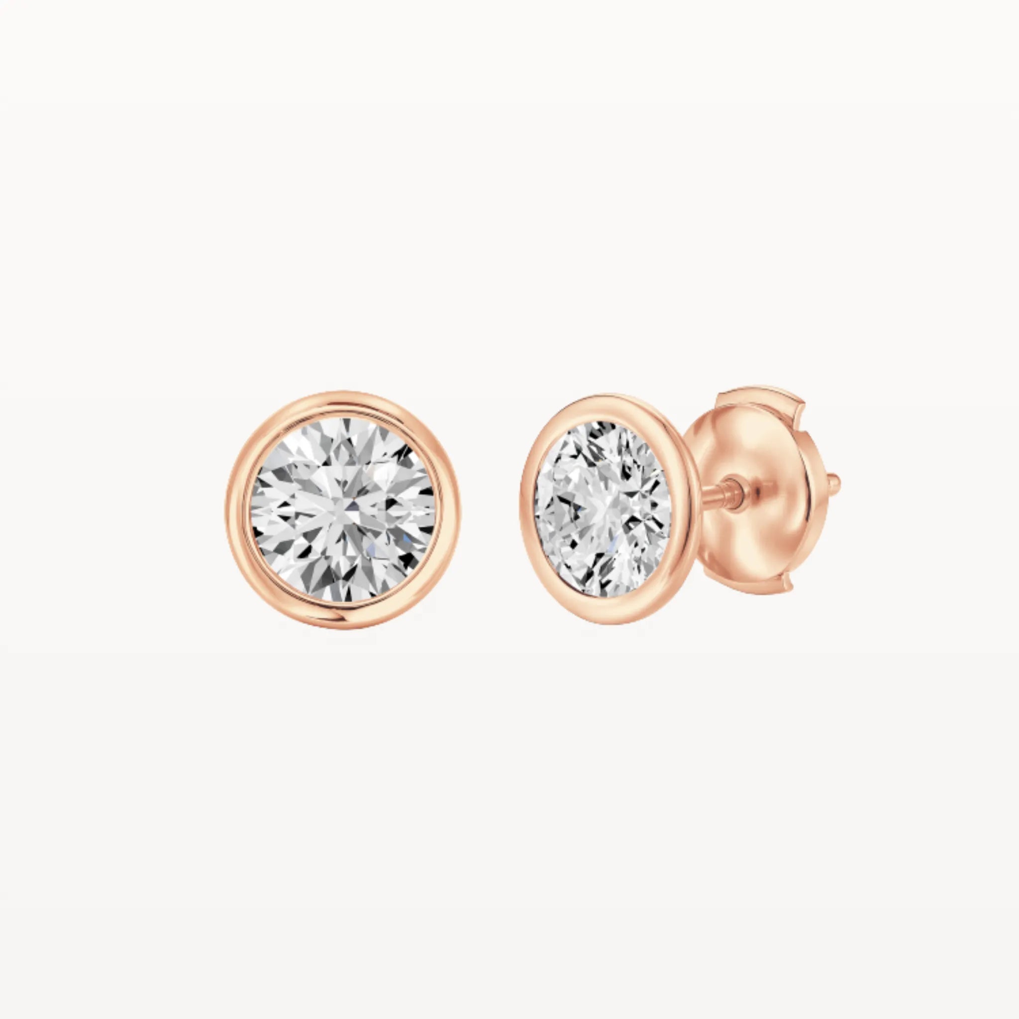 Tapered Bezel Studs - Lab Diamond