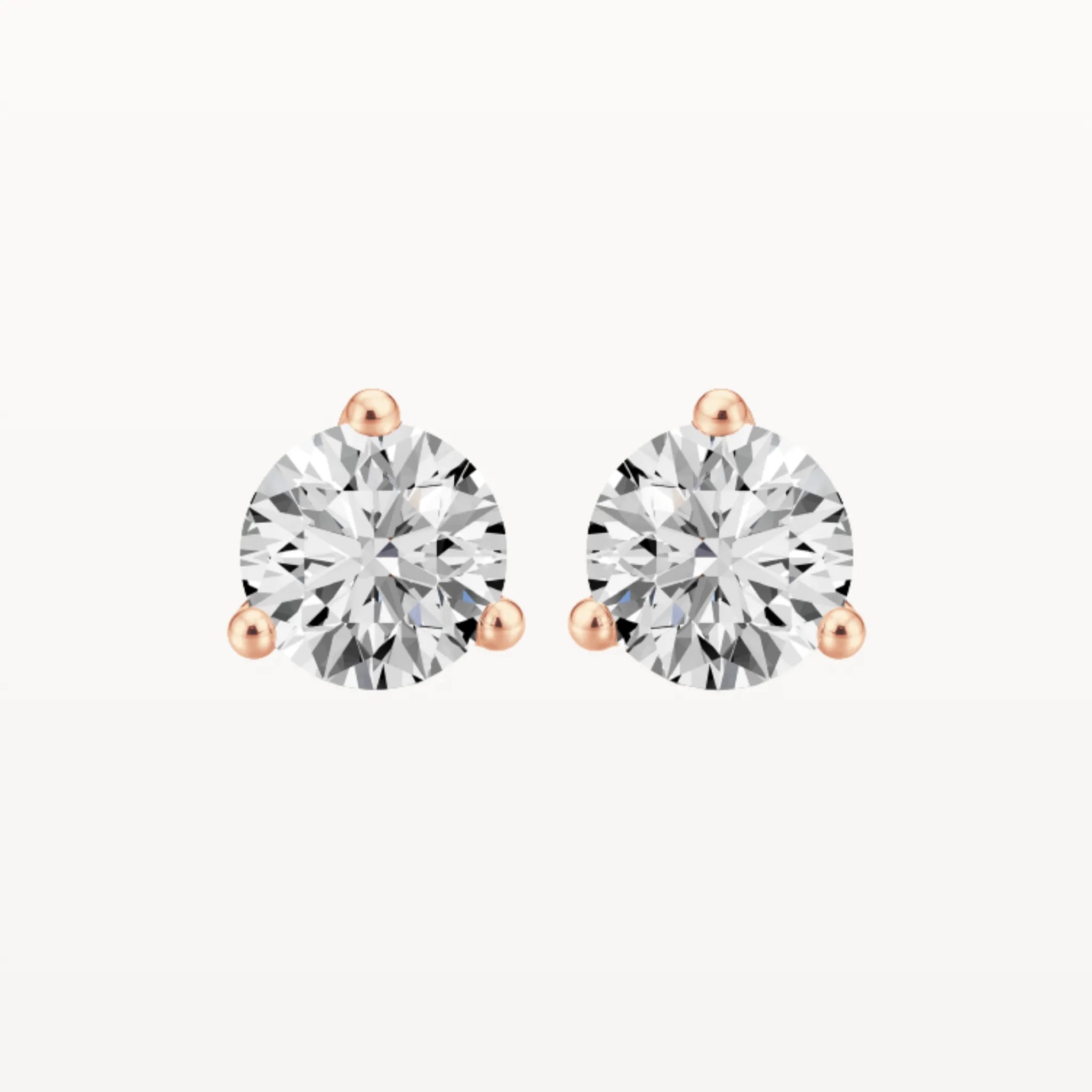 Three Claw Diamond Studs - Lab Diamond