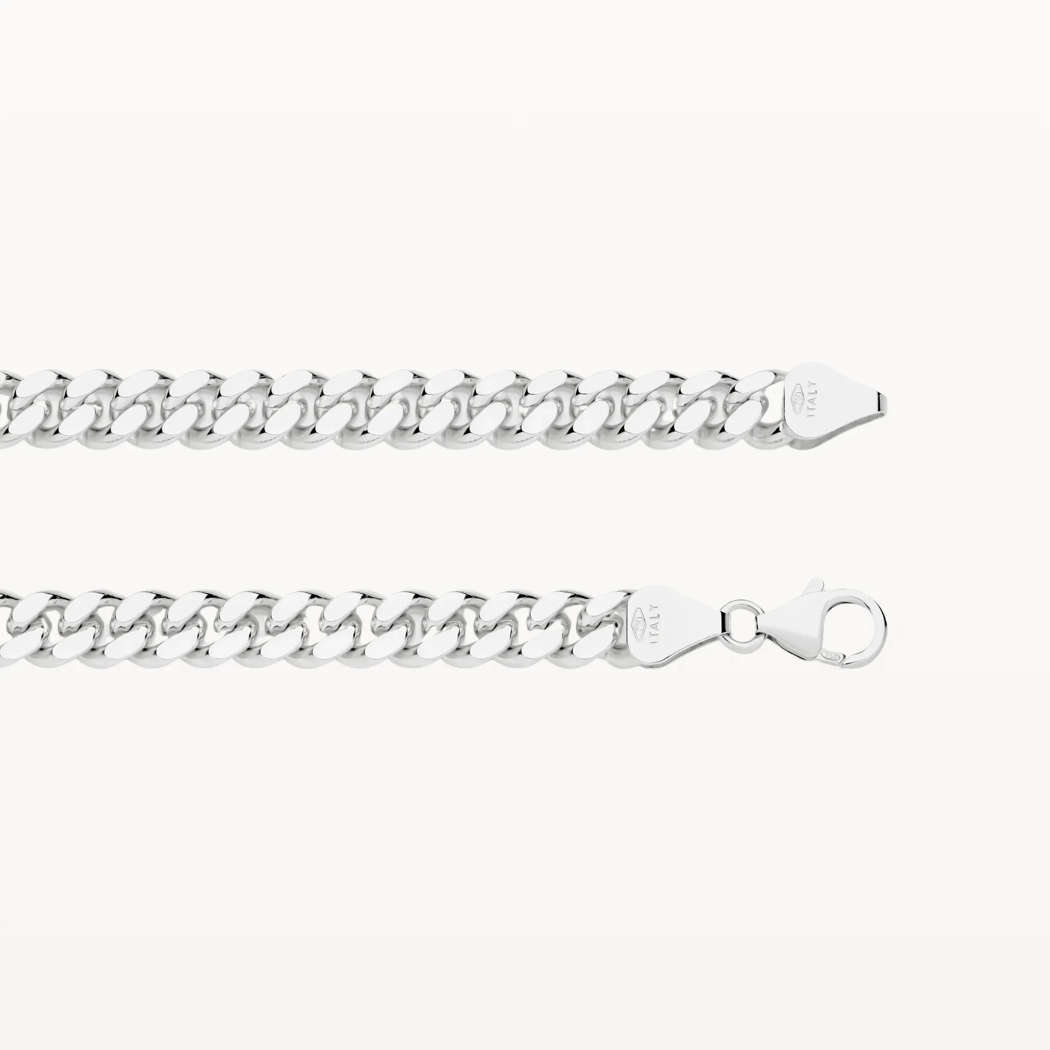 White Gold Diamond Cut Curb Chain