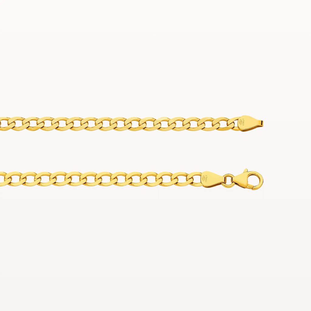 Yellow Gold Diamond Cut Flat Curb