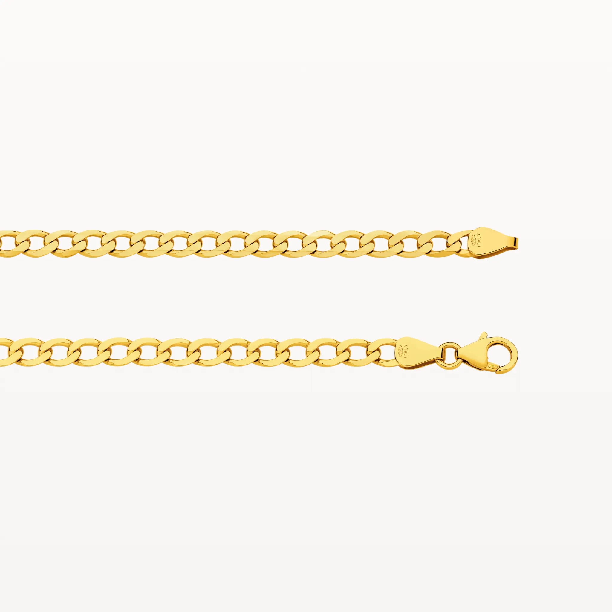 Yellow Gold Diamond Cut Flat Curb