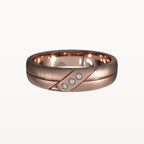 Three Diamond Brushed Channel Ring - Eden & Co