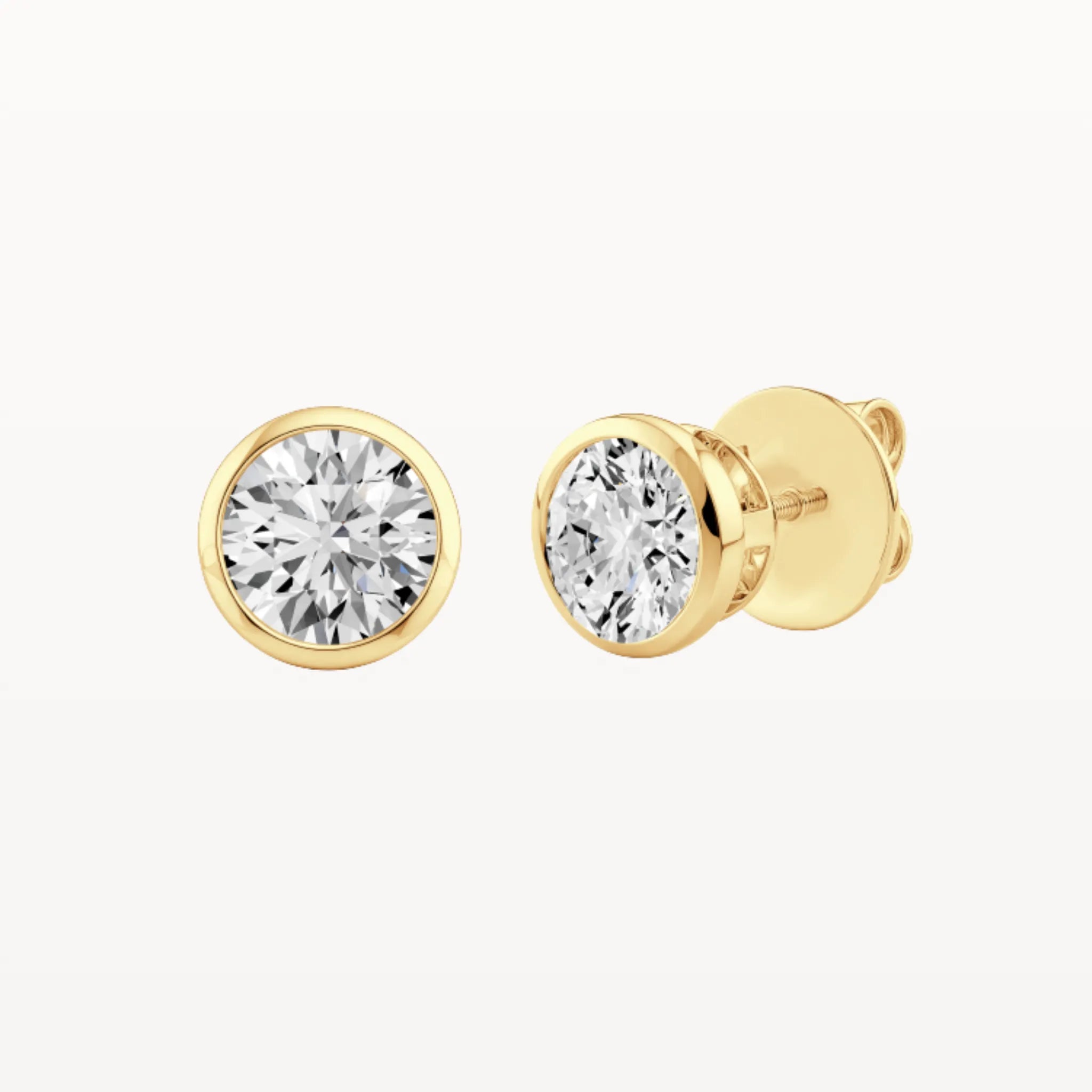 Bezel Diamond Studs - Natural Diamond