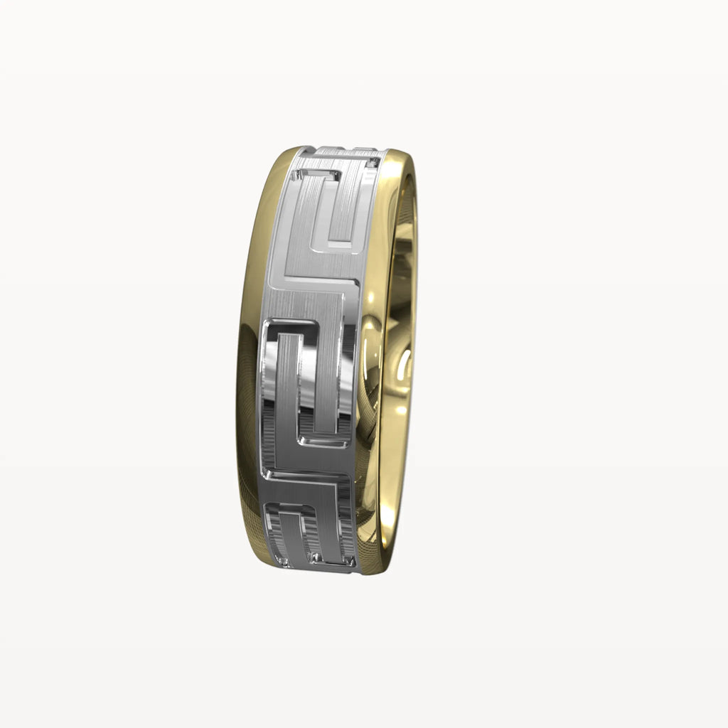 Brushed Greek Key Pattern Band