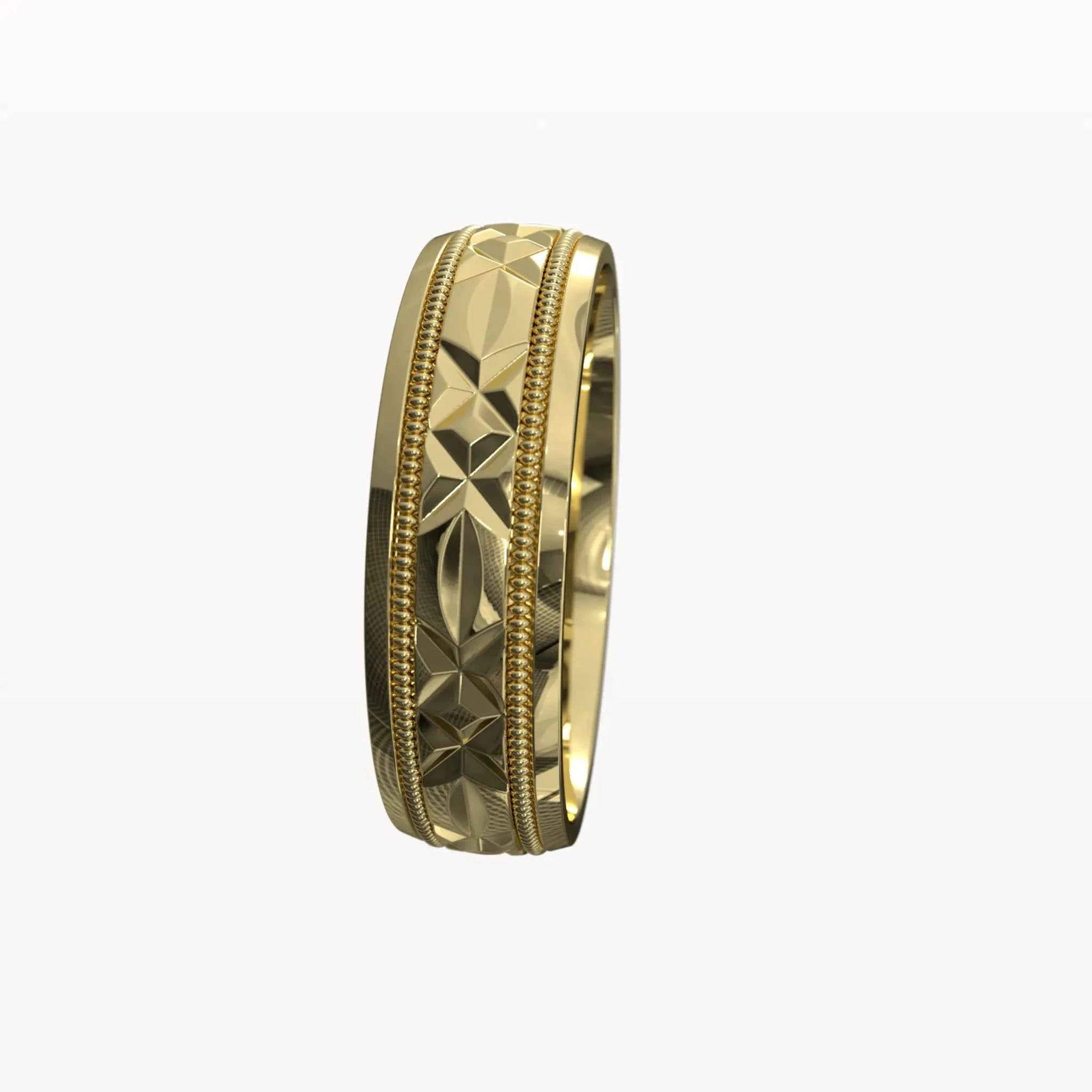 Dual Channel Milgrain Facet Band