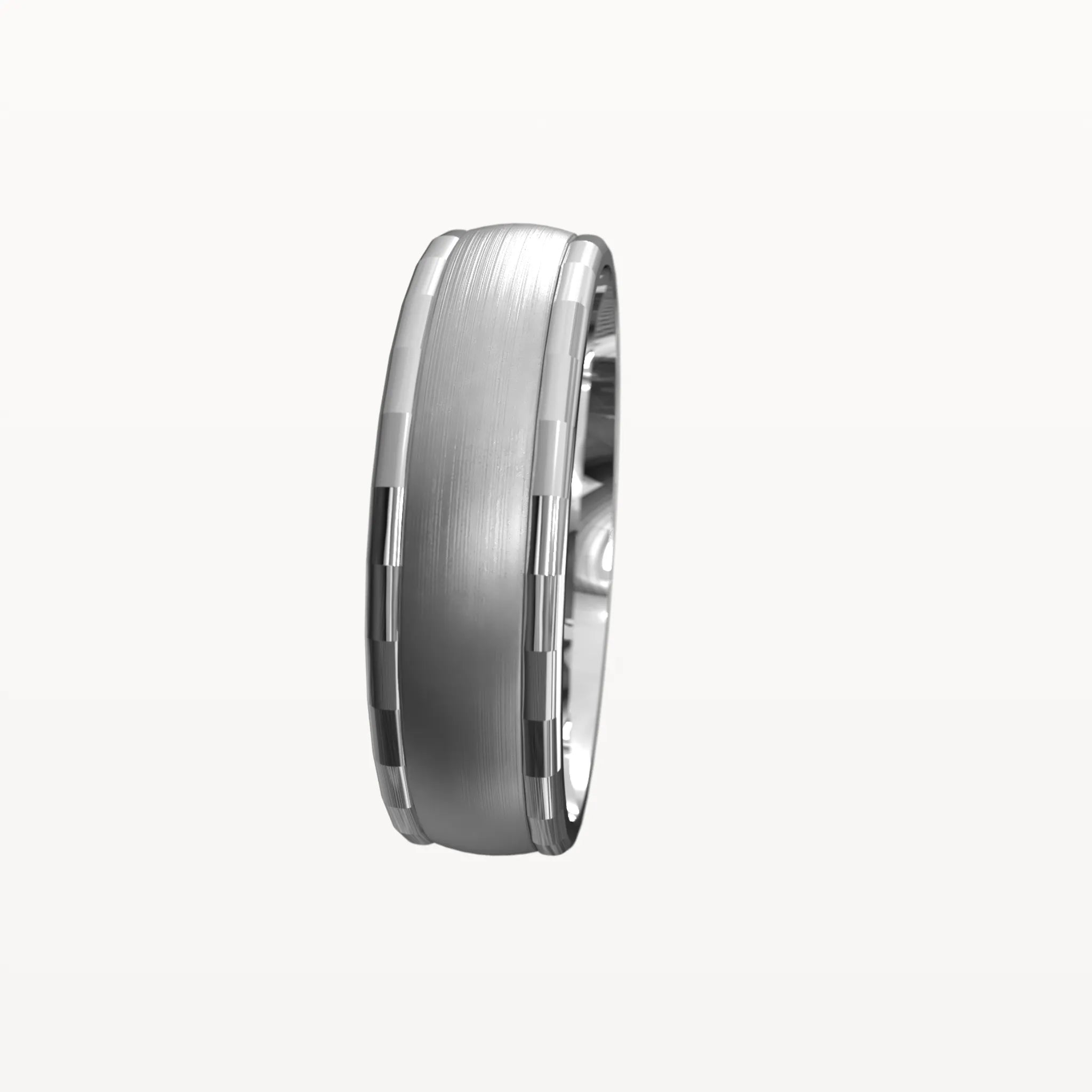 Facet Polished Edge Centre-Brushed Band - Eden & Co