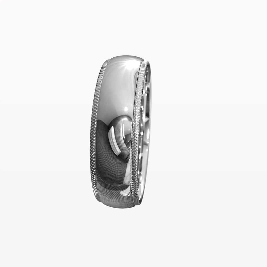 Polished Milgrain Edged Band - Eden & Co