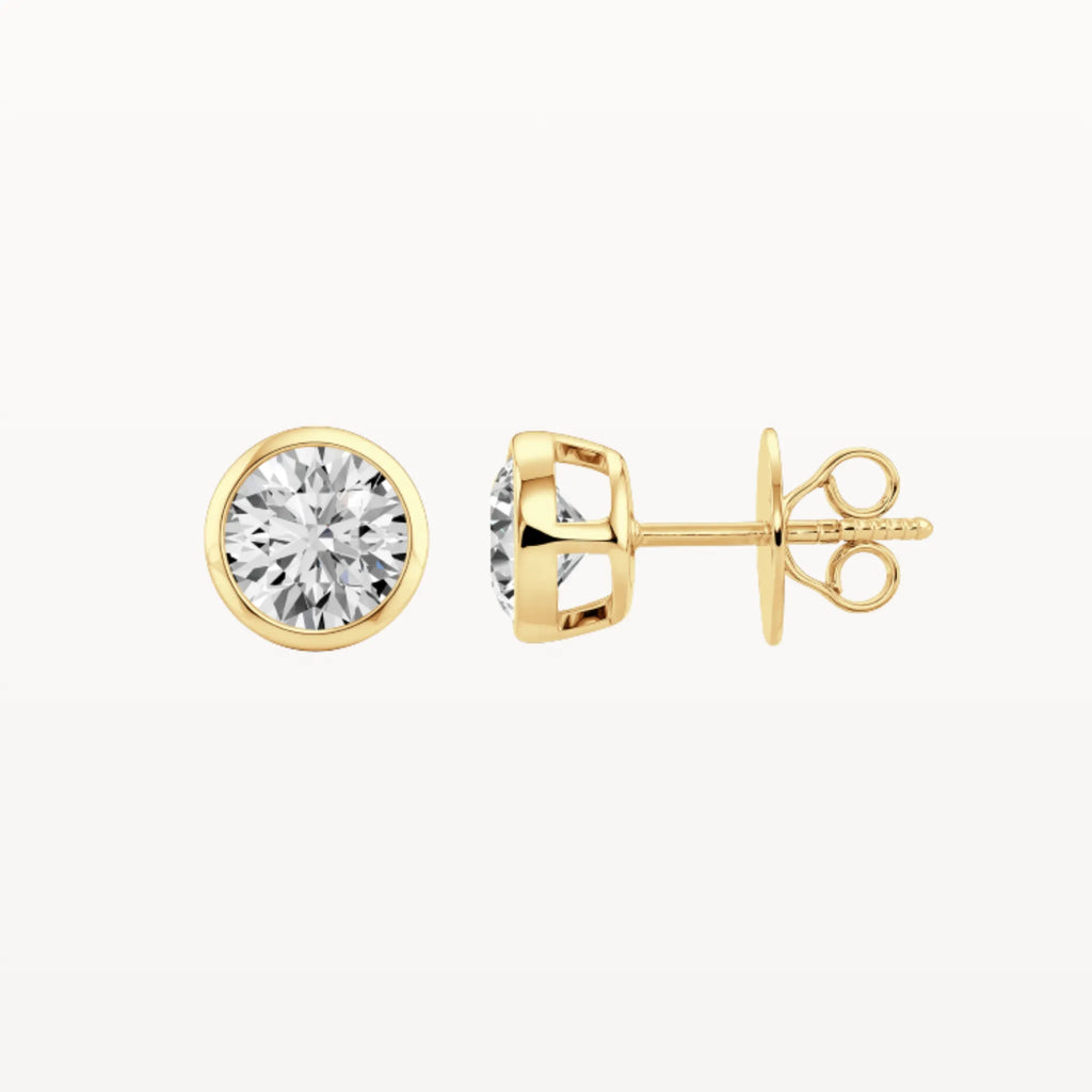 Bezel Diamond Studs - Natural Diamond