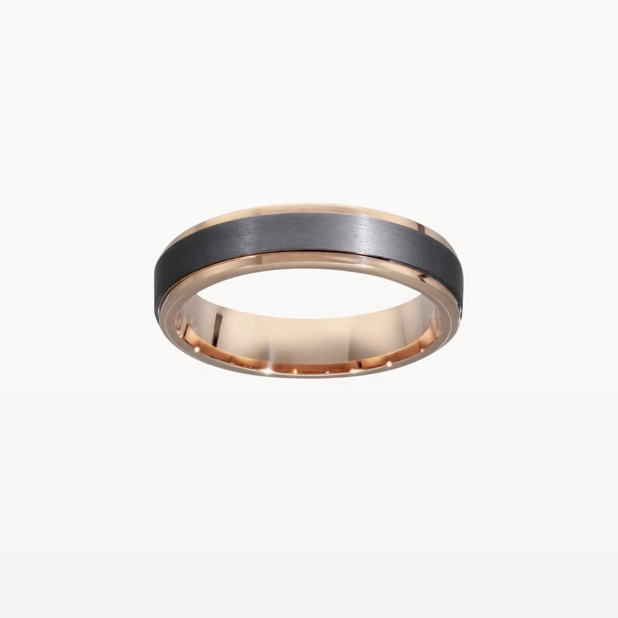 Tantalum and Gold Bevelled Edge Band