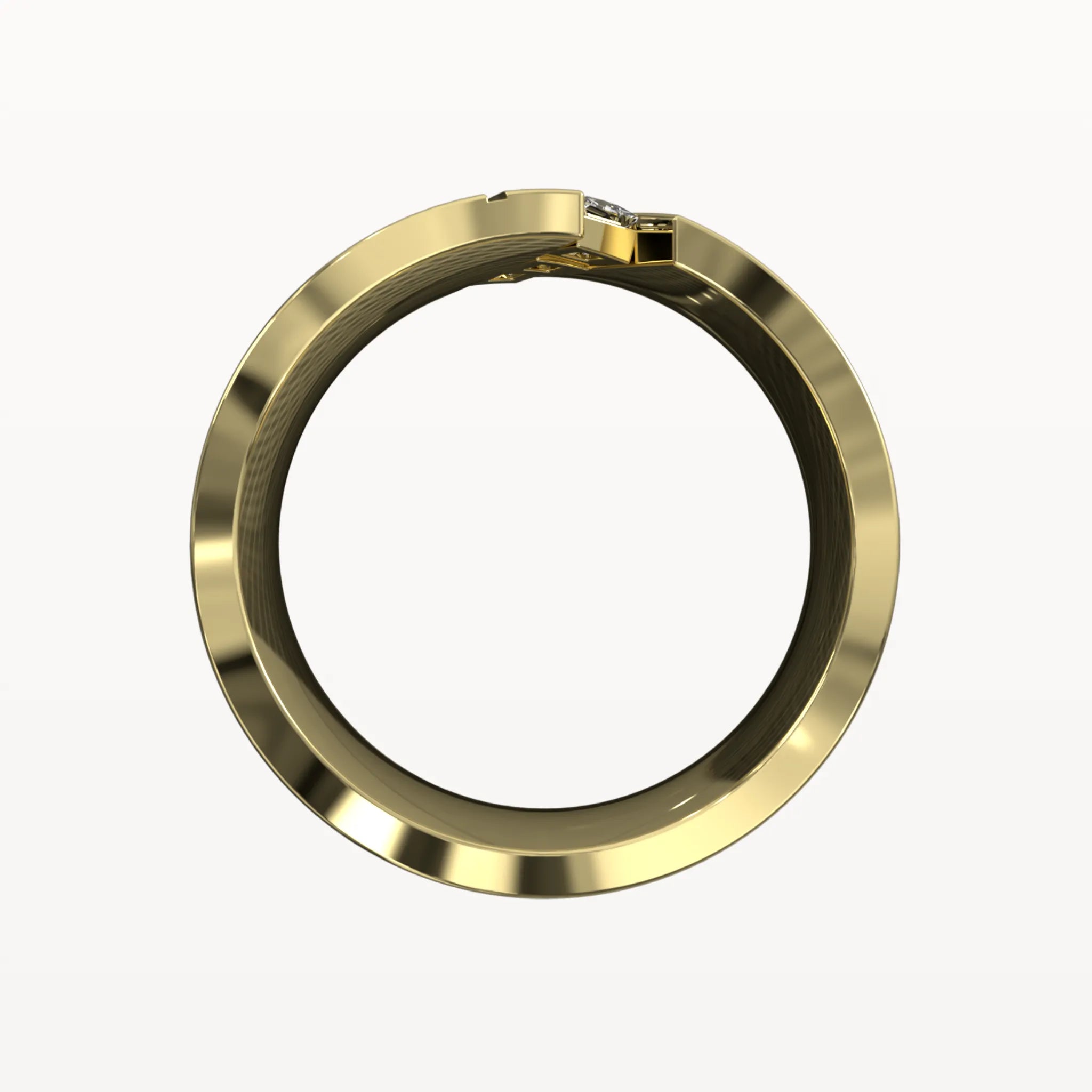 Diagonal Diamond Chanel Ring