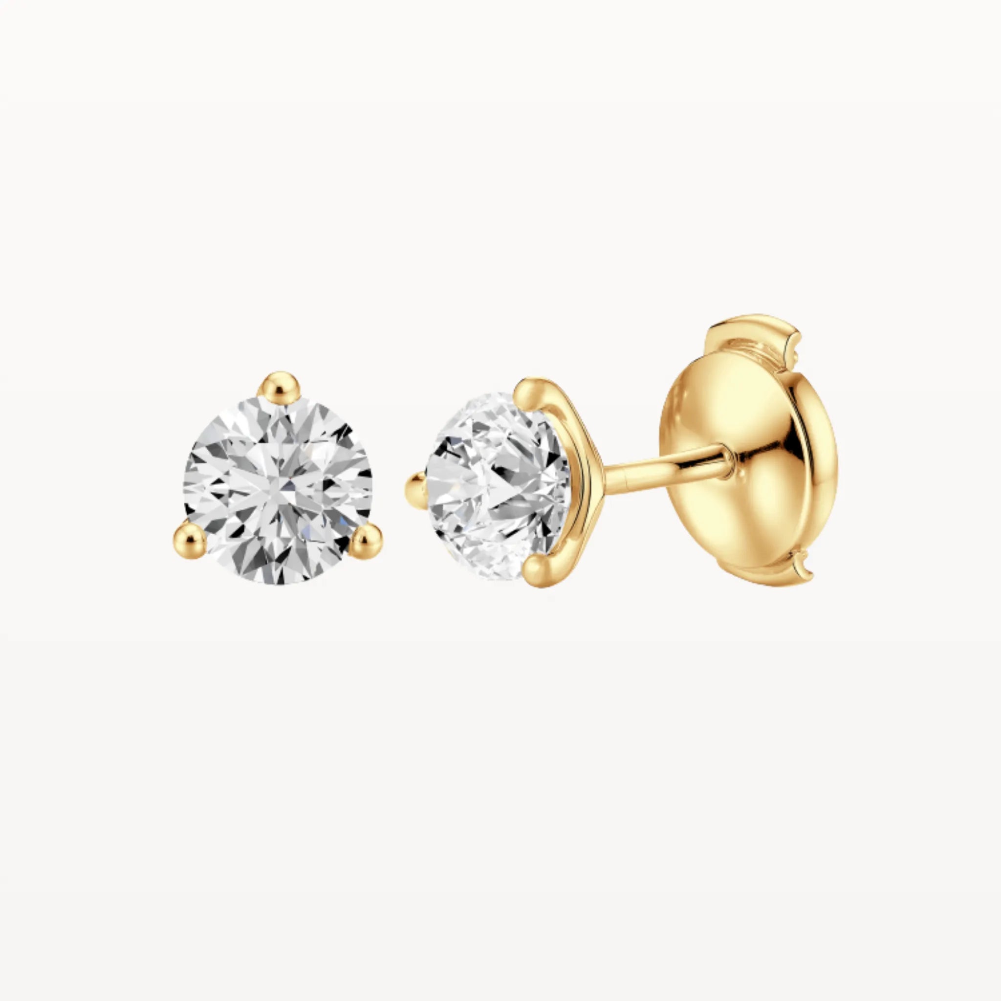 Three Claw Diamond Studs - Lab Diamond