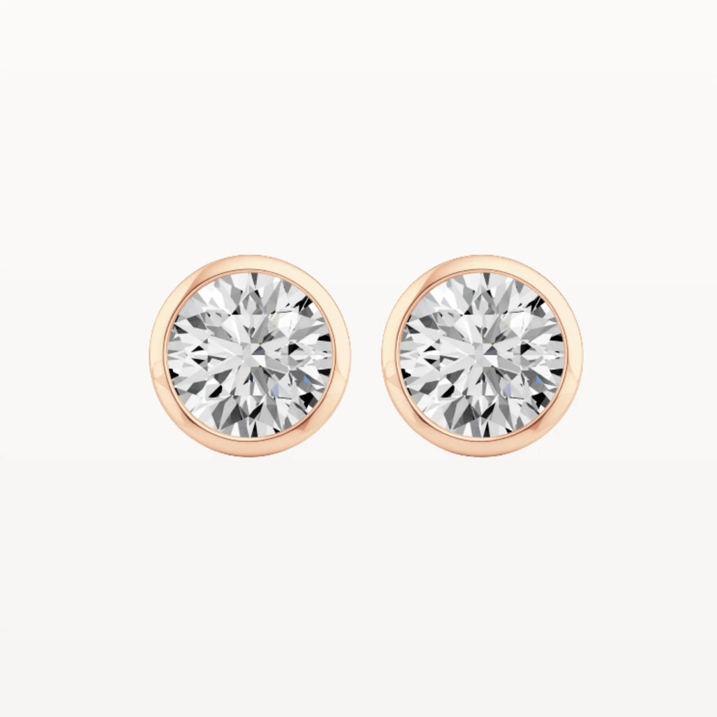 Bezel Diamond Studs - Natural Diamond