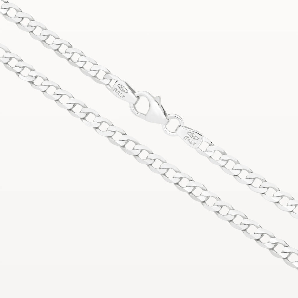 White Gold Diamond Cut Flat Curb - Eden & Co