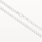 White Gold Diamond Cut Flat Curb - Eden & Co