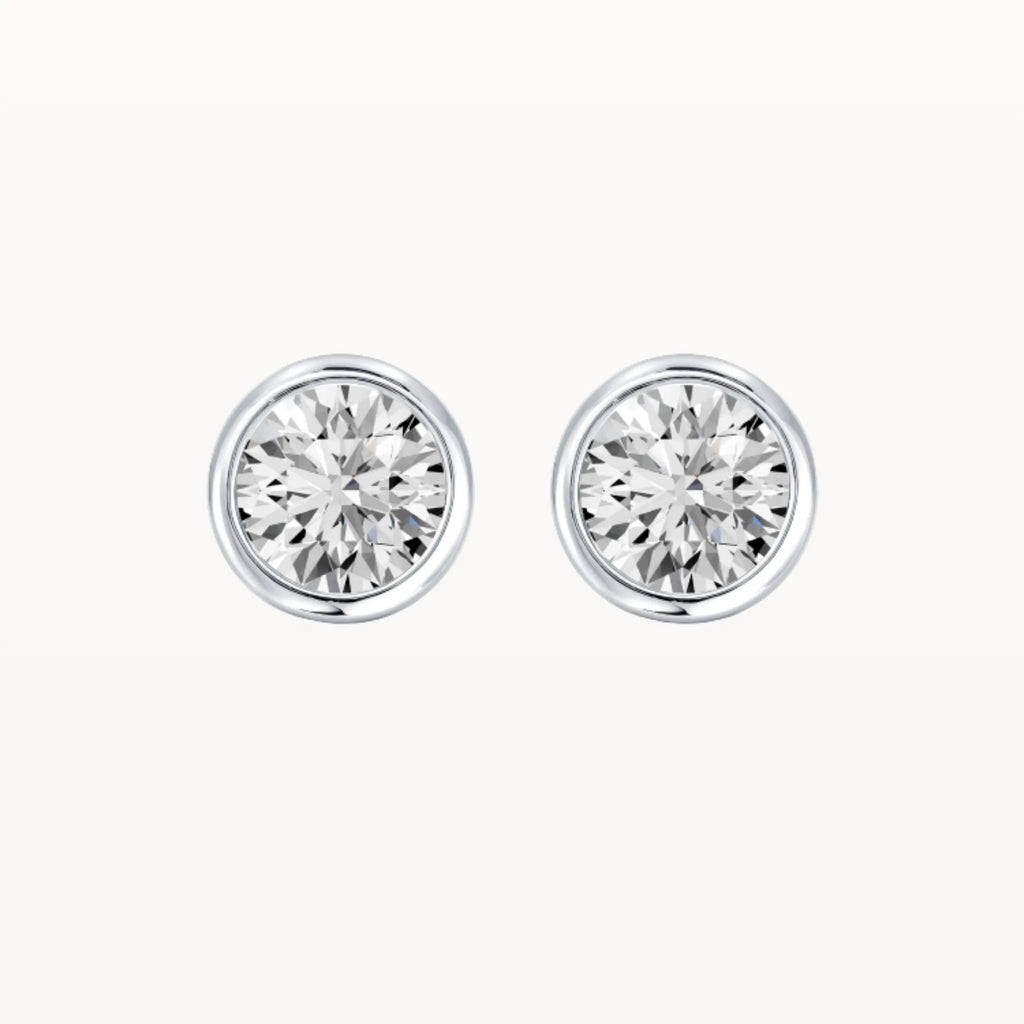 Tapered Bezel Studs - Natural Diamond - Eden & Co