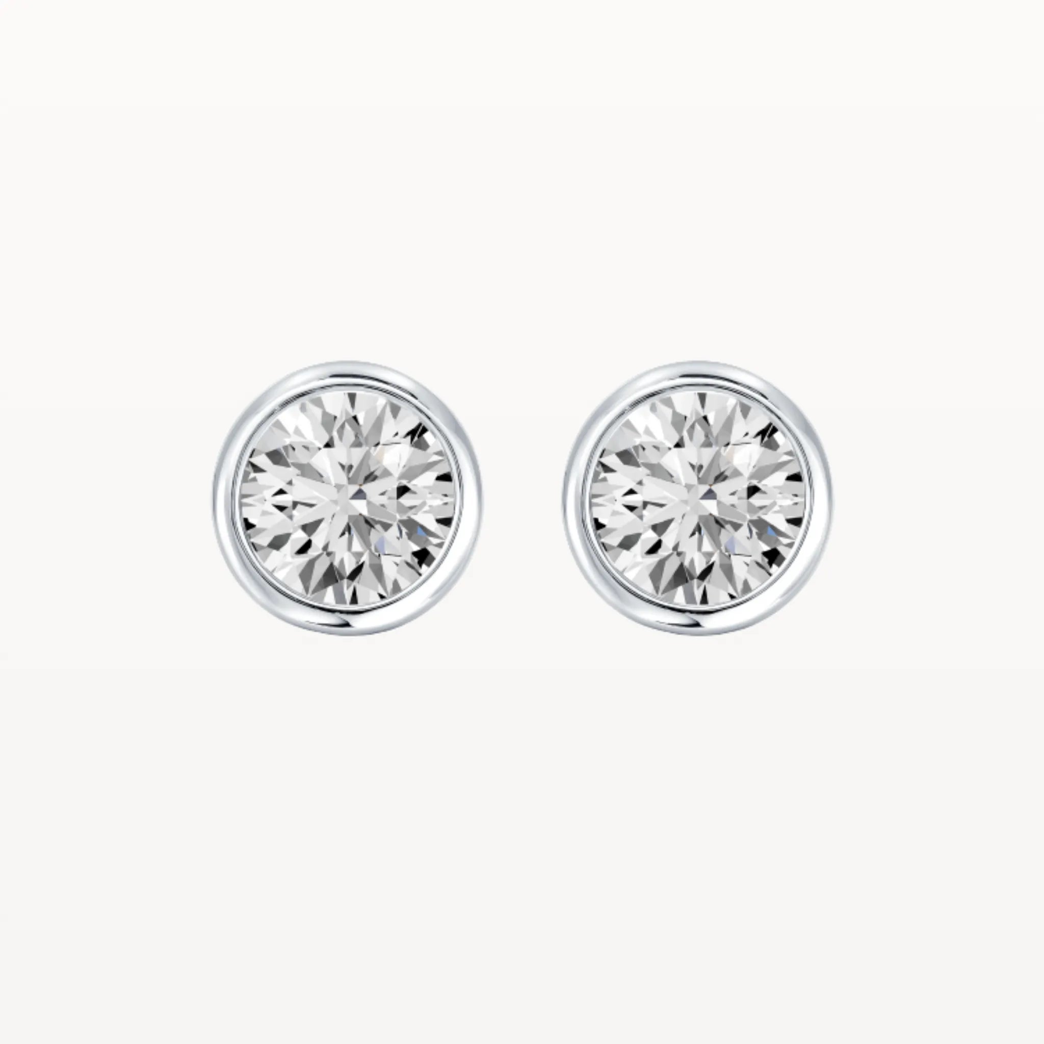 Tapered Bezel Studs - Natural Diamond