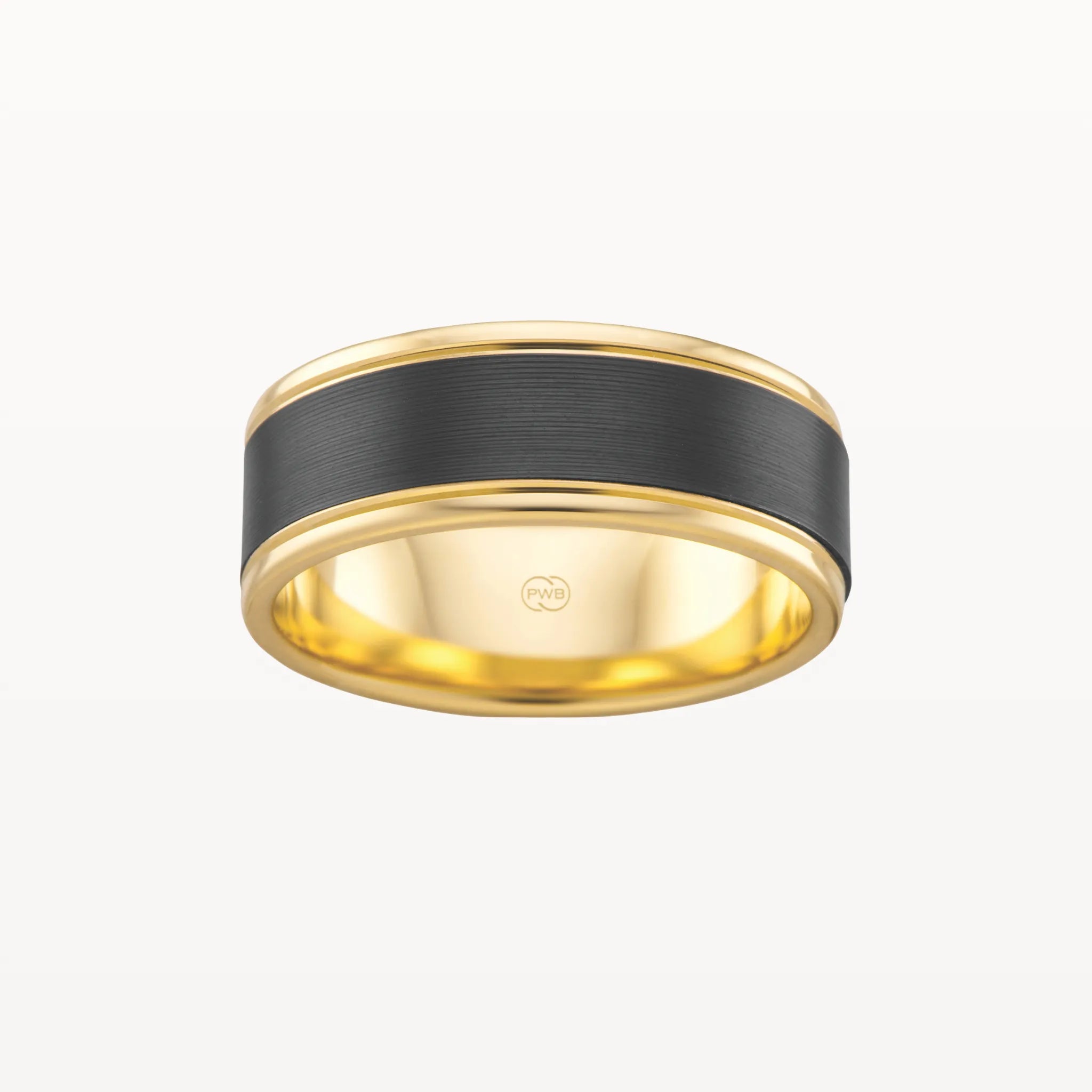 Zirconium and Gold Stepped Edge Band