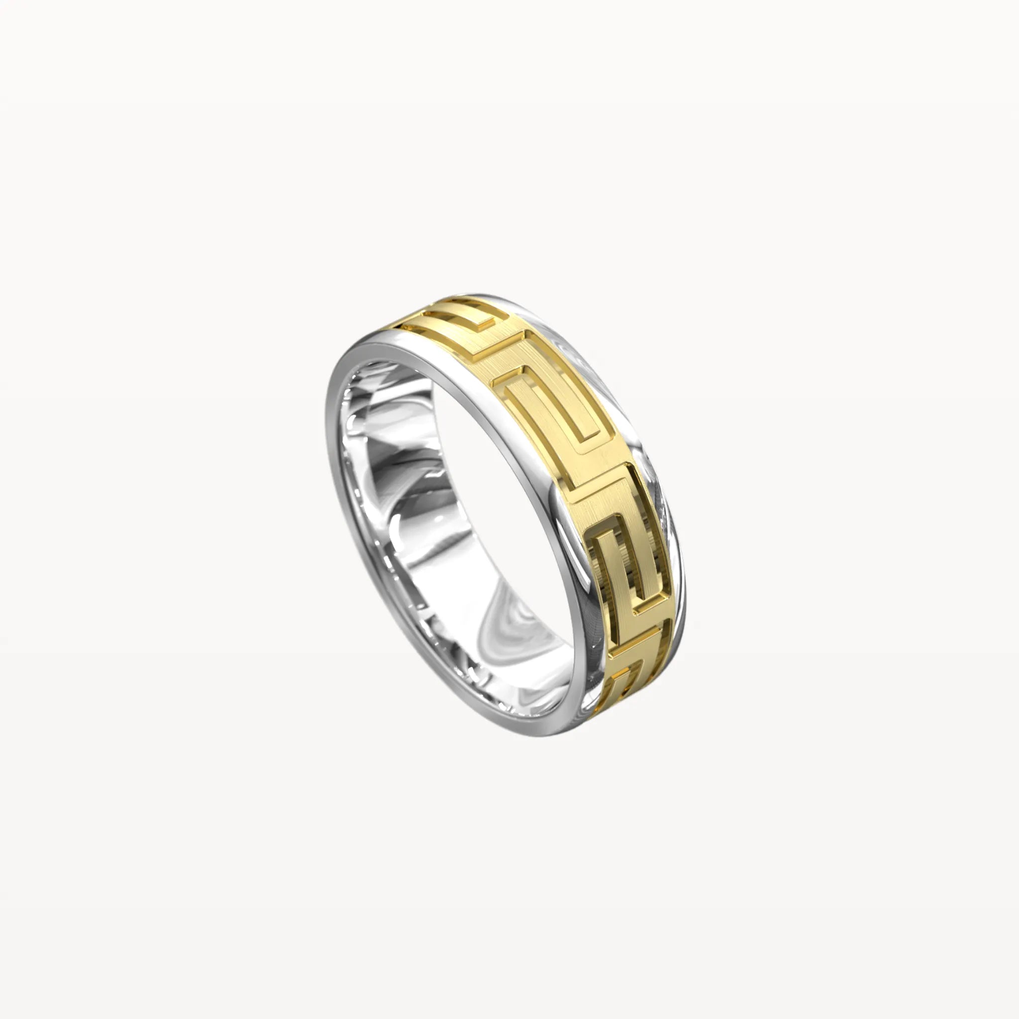 Brushed Greek Key Pattern Band