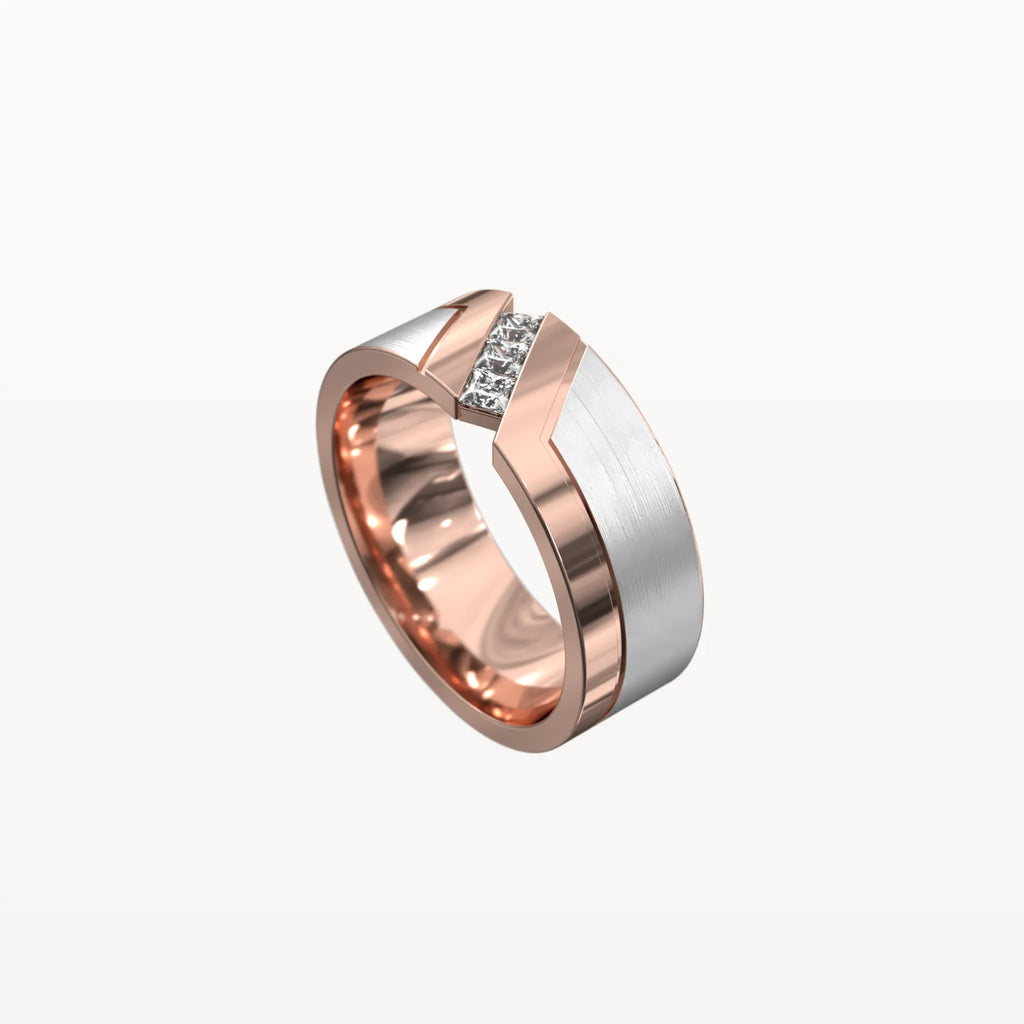 Diagonal Diamond Chanel Ring