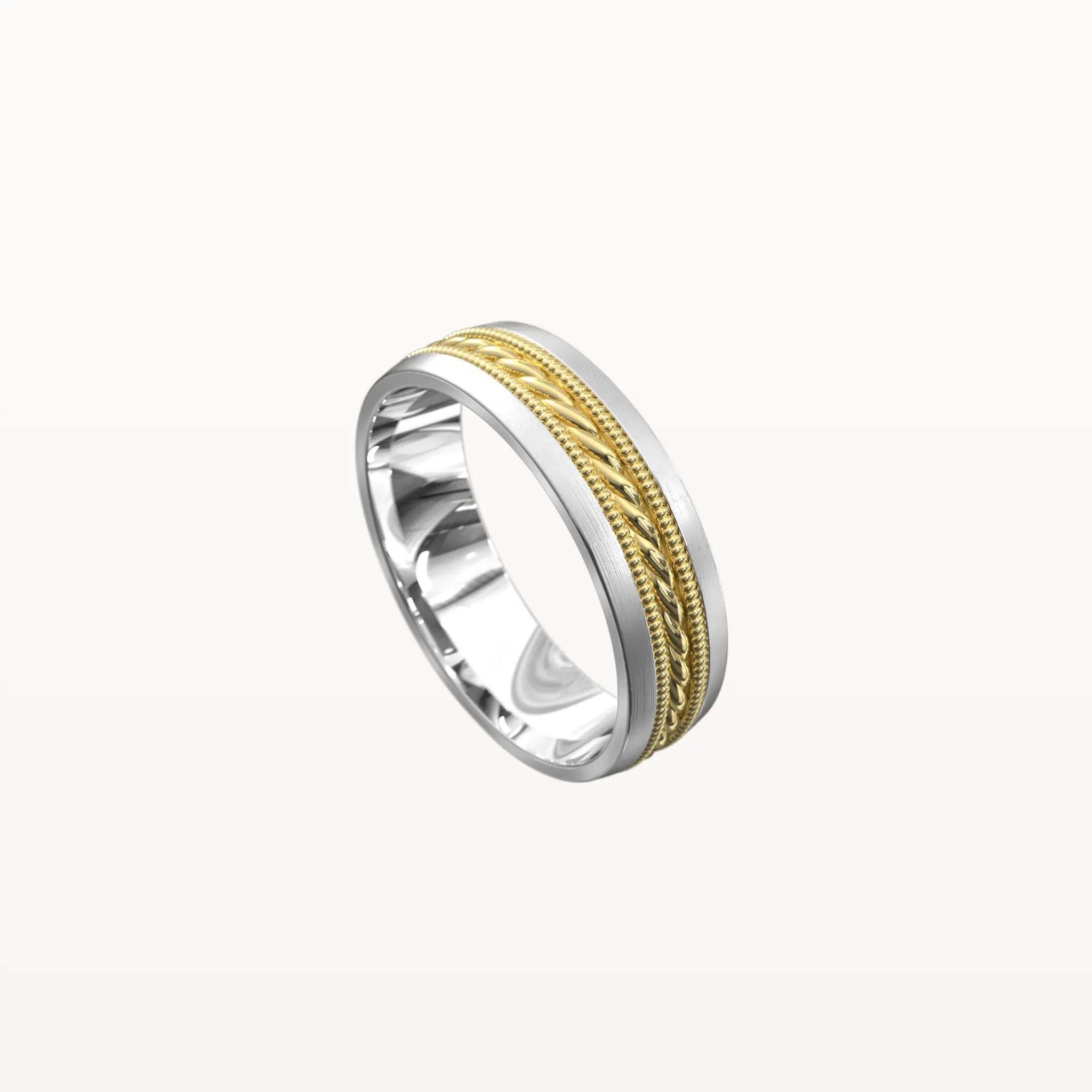 Dual Channel Milgrain Rope Patterned Band