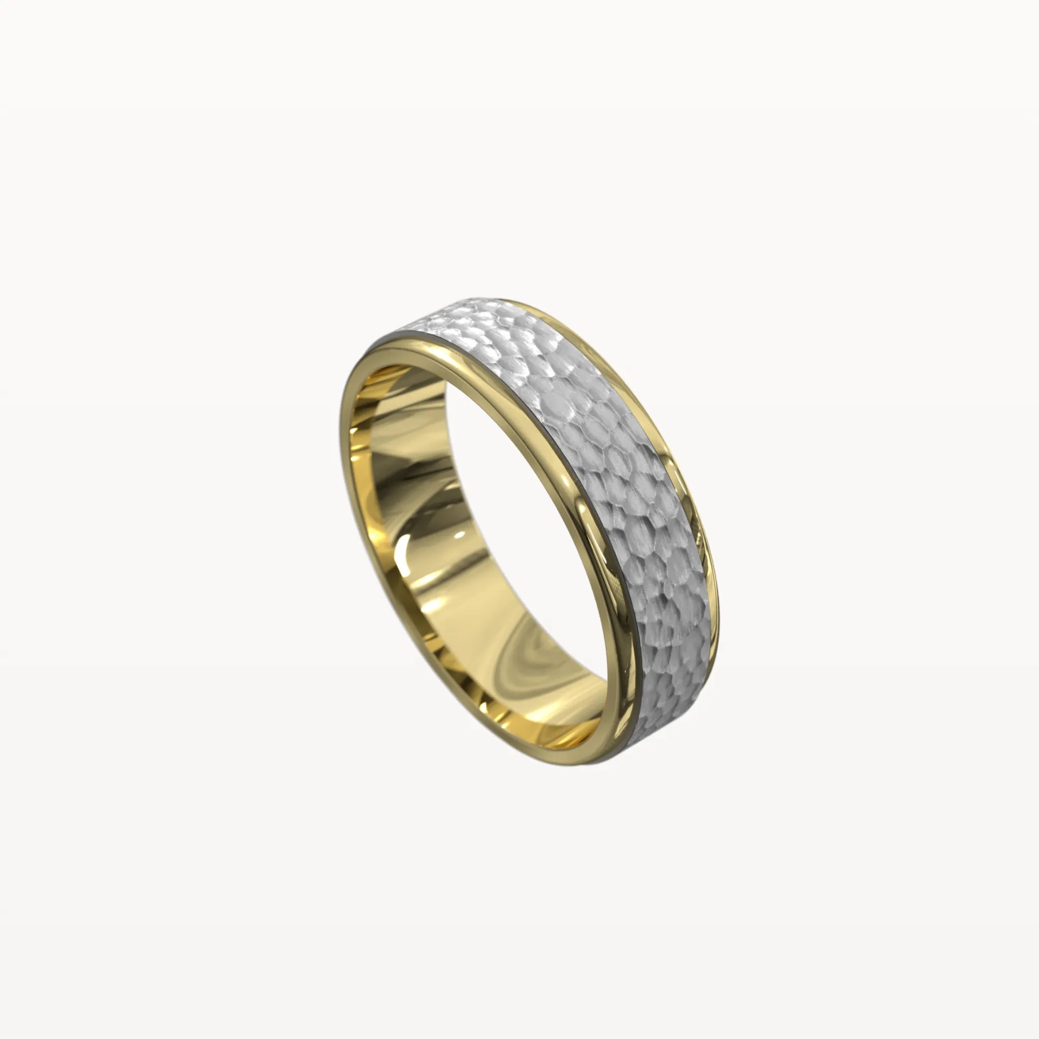 Matte Hammered Polished Edge Band