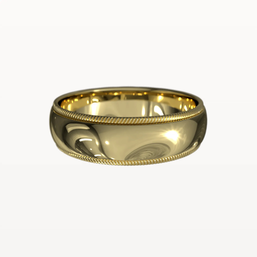 Polished Milgrain Edged Band - Eden & Co