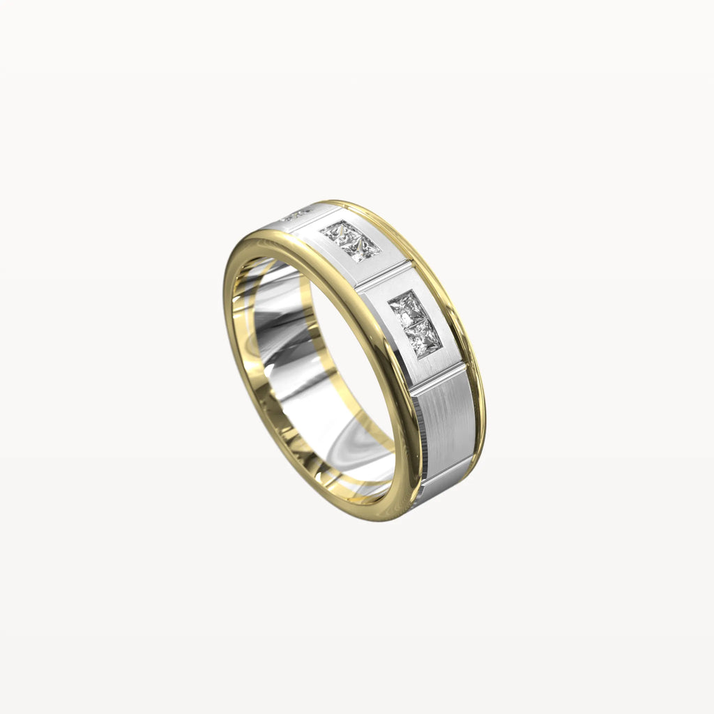 Half Round Princess Cut Trio Diamond Band