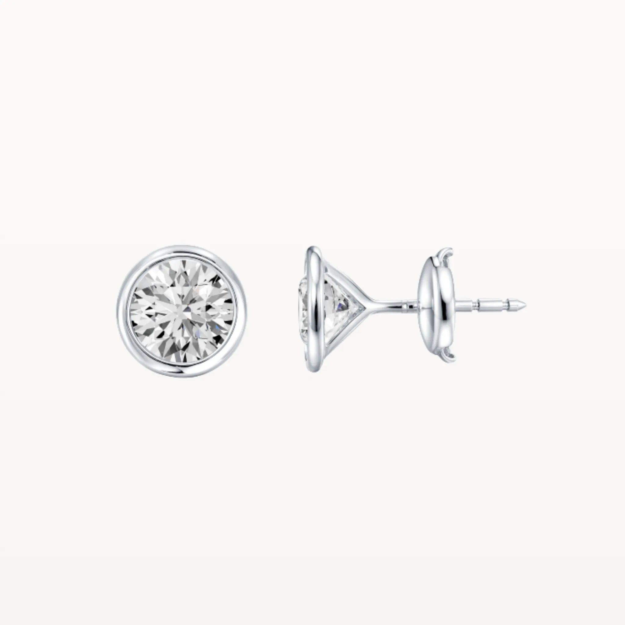 Tapered Bezel Studs - Natural Diamond