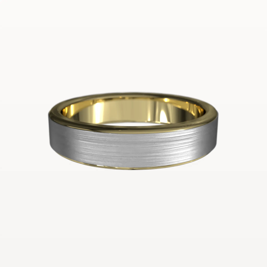 Classic Brushed Flat Band with Polished Edges - Eden & Co
