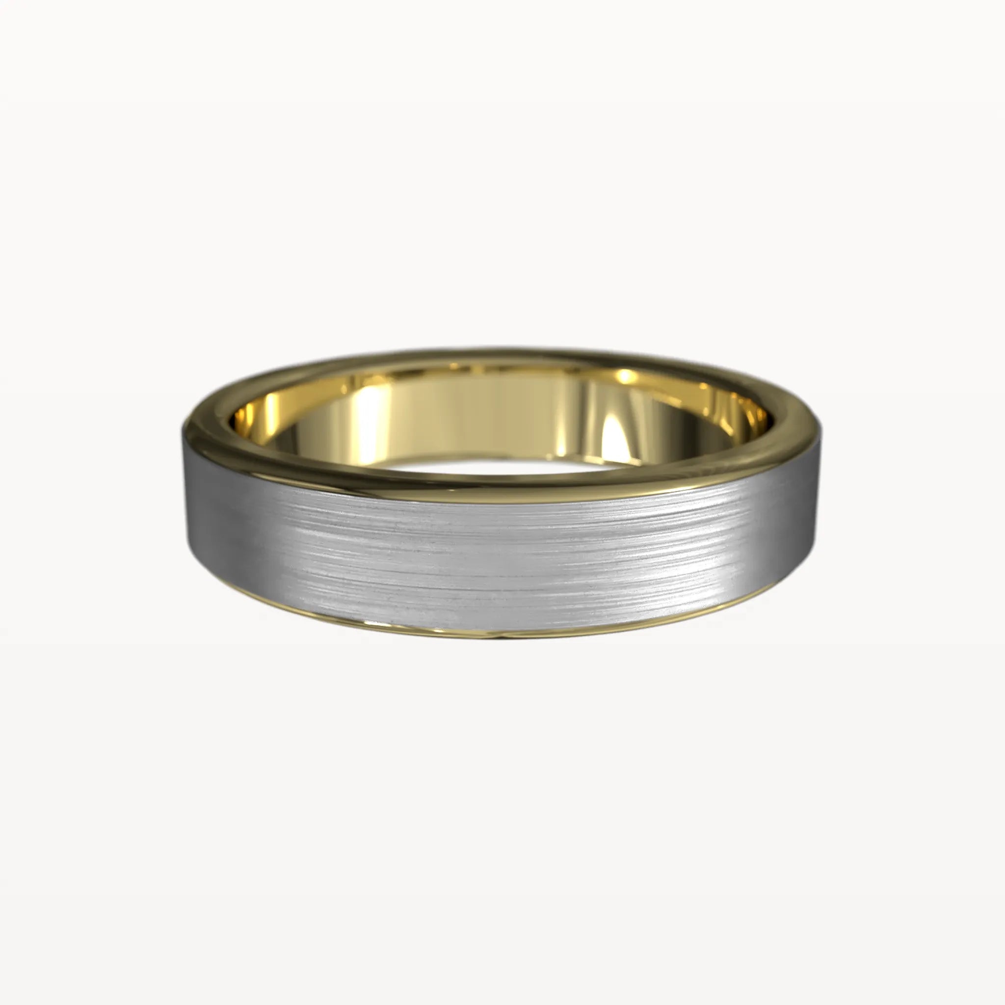 Classic Brushed Flat Band with Polished Edges - Eden & Co